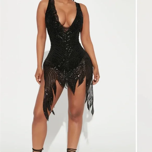 Fashion Nova | Dresses | Black Sequin Mini Dress Perfect For Your Birthday  Dinner | Poshmark